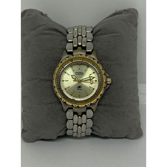 Fossil AM3118 Women's Stainless Steel Analog Gold Dial Quartz Wrist Watch GE79 - Picture 2 of 11